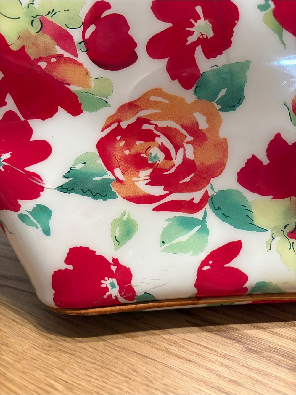Vintage Dooney & Bourke Floral Tote with Pink, Green, and Orange Accents. - Picture 8 of 16